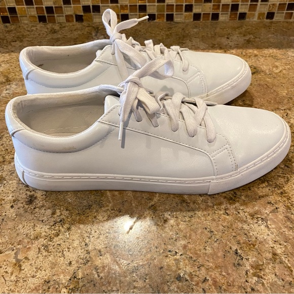 Express Other - Express Shoes Mens Comfort Sneakers White Faux Leather Lace Up Low Top Size 9.5